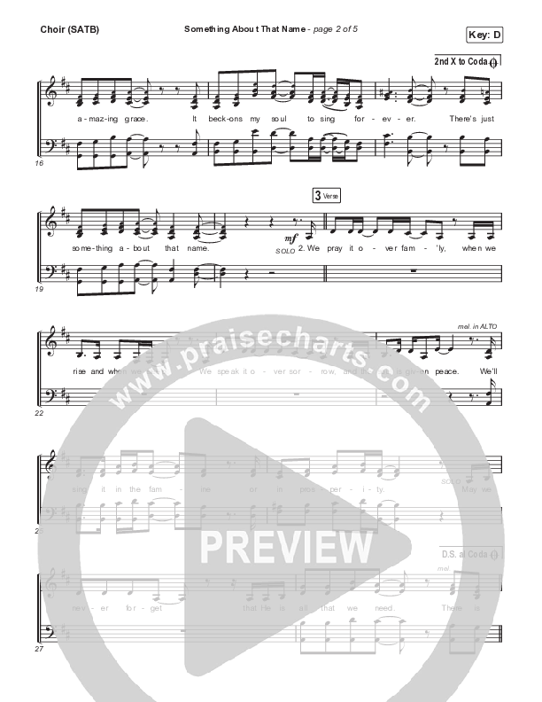 Something About That Name Choir Sheet (SATB) (Anne Wilson)