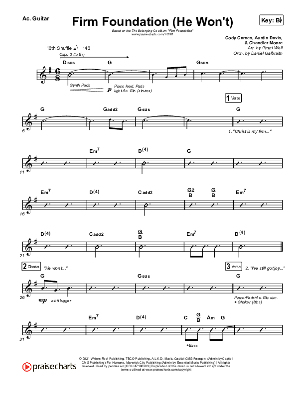 Firm Foundation (He Won't) (Live) Acoustic Guitar (The Belonging Co / Cody Carnes)