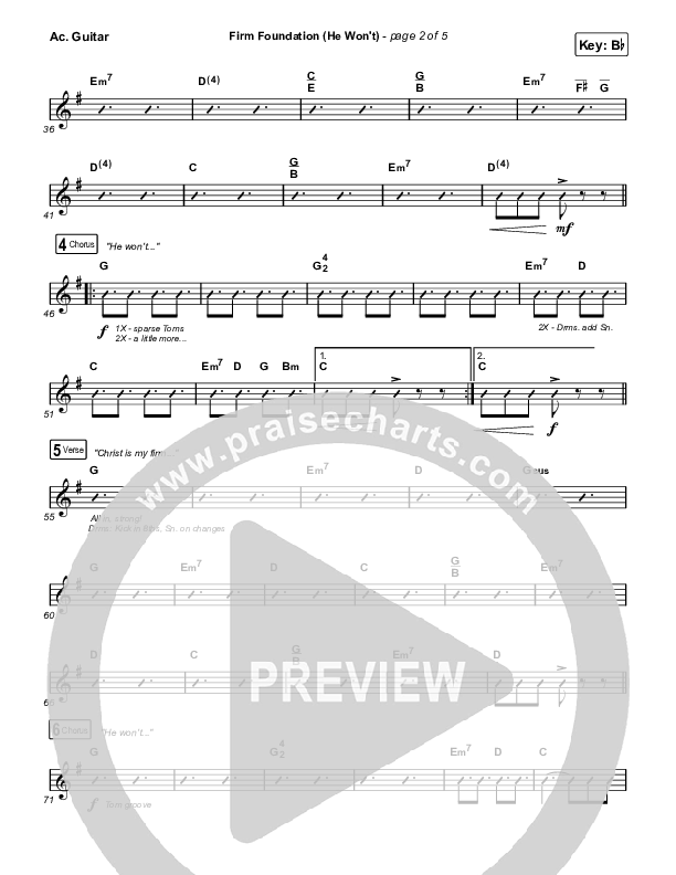 Firm Foundation (He Won't) (Live) Acoustic Guitar (The Belonging Co / Cody Carnes)