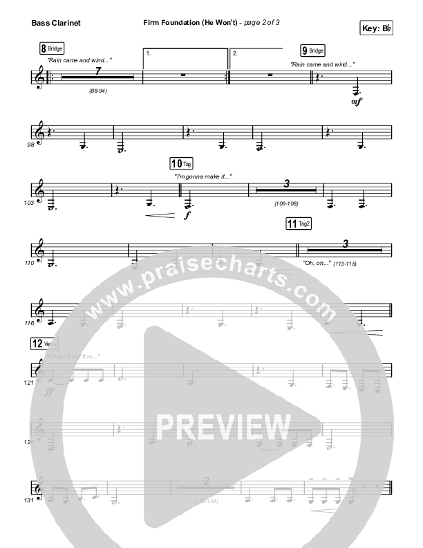 Firm Foundation (He Won't) (Live) Bass Clarinet (The Belonging Co / Cody Carnes)