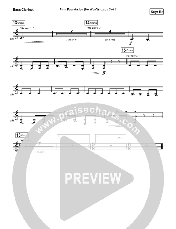 Firm Foundation (He Won't) (Live) Bass Clarinet (The Belonging Co / Cody Carnes)