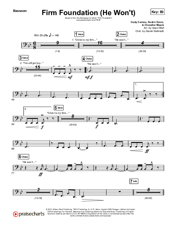 Firm Foundation (He Won't) (Live) Bassoon (The Belonging Co / Cody Carnes)