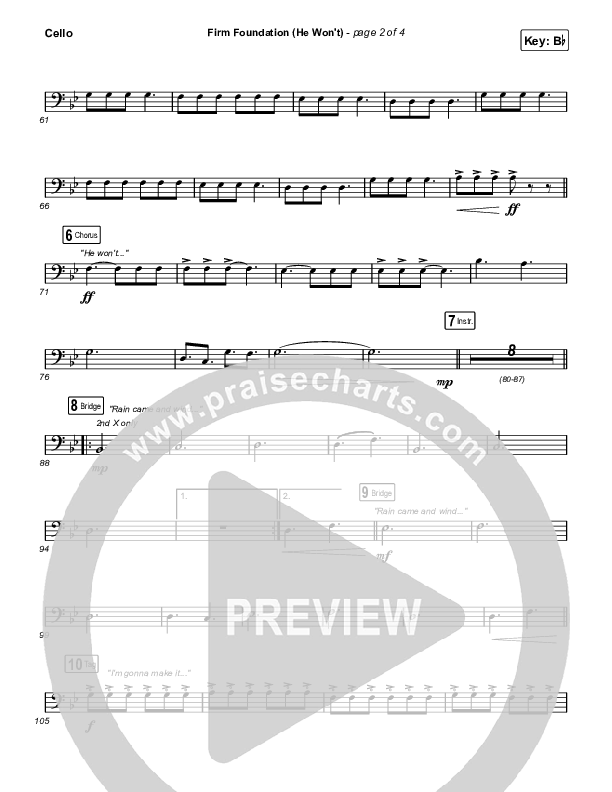 Firm Foundation (He Won't) (Live) Cello (The Belonging Co / Cody Carnes)