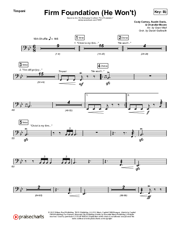 Firm Foundation (He Won't) (Live) Timpani (The Belonging Co / Cody Carnes)