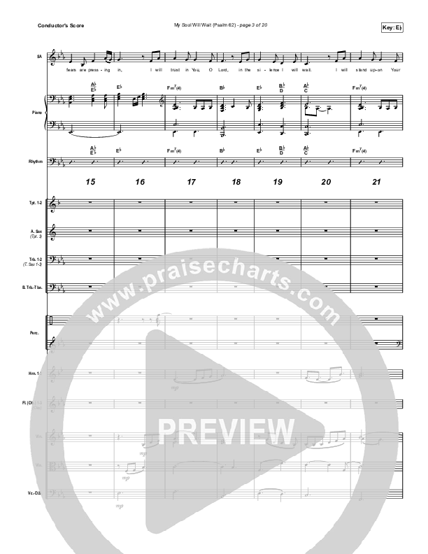 My Soul Will Wait (Psalm 62) (Choral Anthem SATB) Orchestration (Sovereign Grace / Arr. Erik Foster)