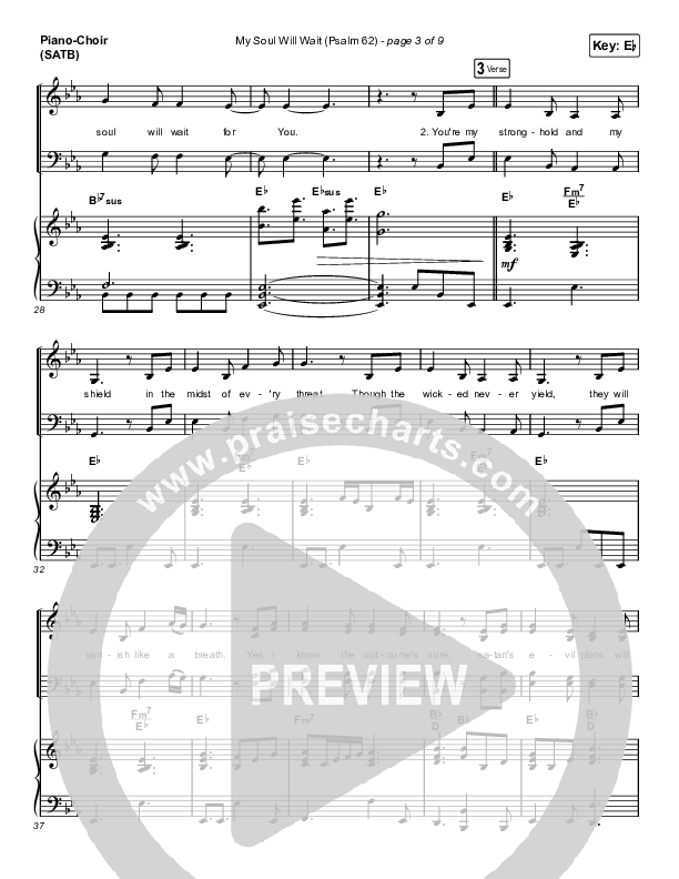 My Soul Will Wait (Psalm 62) (Choral Anthem SATB) Piano/Choir (SATB) (Sovereign Grace / Arr. Erik Foster)