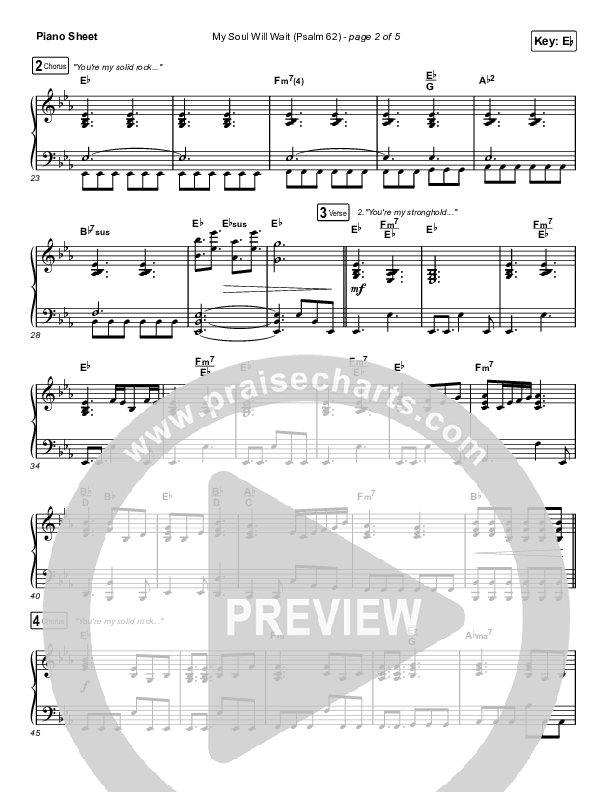 My Soul Will Wait (Psalm 62) (Choral Anthem SATB) Piano Sheet (Sovereign Grace / Arr. Erik Foster)