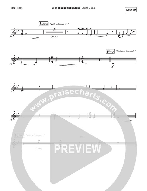 A Thousand Hallelujahs (Choral Anthem SATB) Bari Sax (Signature Sessions / Arr. Mason Brown)
