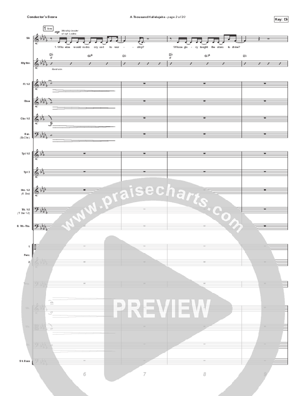 A Thousand Hallelujahs (Choral Anthem SATB) Orchestration (Signature Sessions / Arr. Mason Brown)