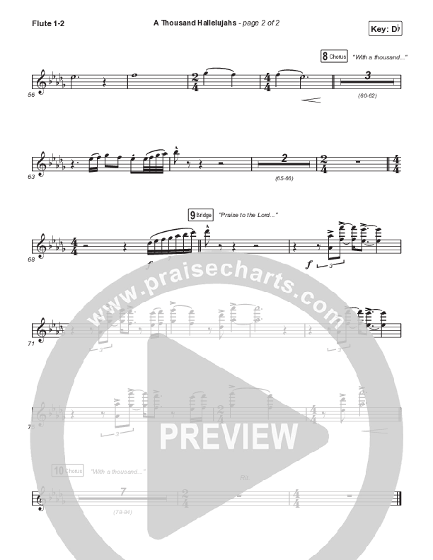 A Thousand Hallelujahs (Choral Anthem SATB) Flute 1,2 (Signature Sessions / Arr. Mason Brown)