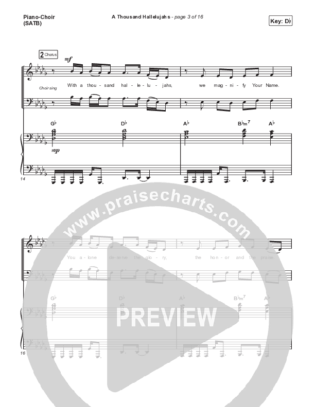 A Thousand Hallelujahs (Choral Anthem SATB) Piano/Choir (SATB) (Signature Sessions / Arr. Mason Brown)