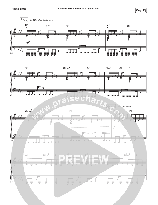 A Thousand Hallelujahs (Choral Anthem SATB) Piano Sheet (Signature Sessions / Arr. Mason Brown)
