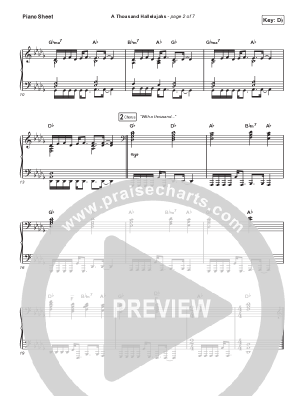 A Thousand Hallelujahs (Choral Anthem SATB) Piano Sheet (Signature Sessions / Arr. Mason Brown)