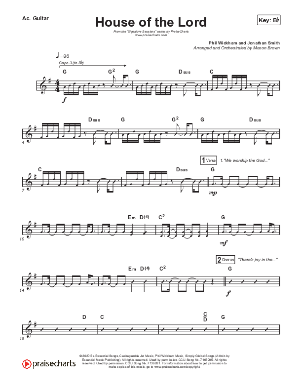House Of The Lord (Choral Anthem SATB) Acoustic Guitar (Signature Sessions / Arr. Mason Brown)