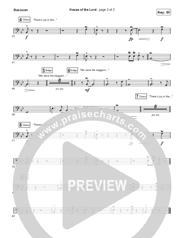 House Of The Lord (Choral Anthem SATB) Bassoon (Signature Sessions / Arr. Mason Brown)