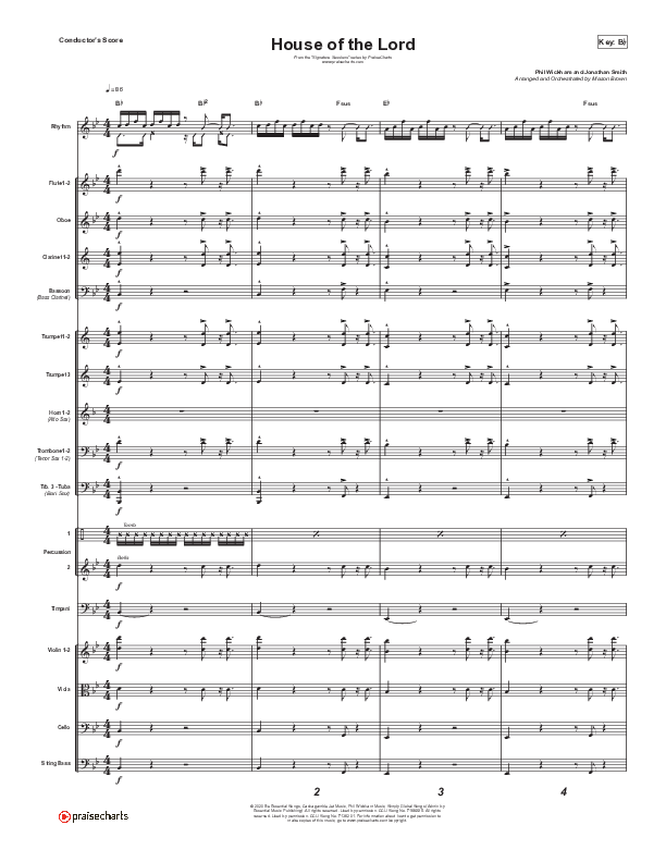 House Of The Lord (Choral Anthem SATB) Orchestration (Signature Sessions / Arr. Mason Brown)