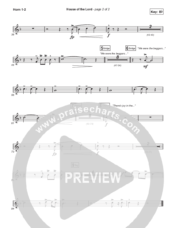 House Of The Lord (Choral Anthem SATB) French Horn 1,2 (Signature Sessions / Arr. Mason Brown)