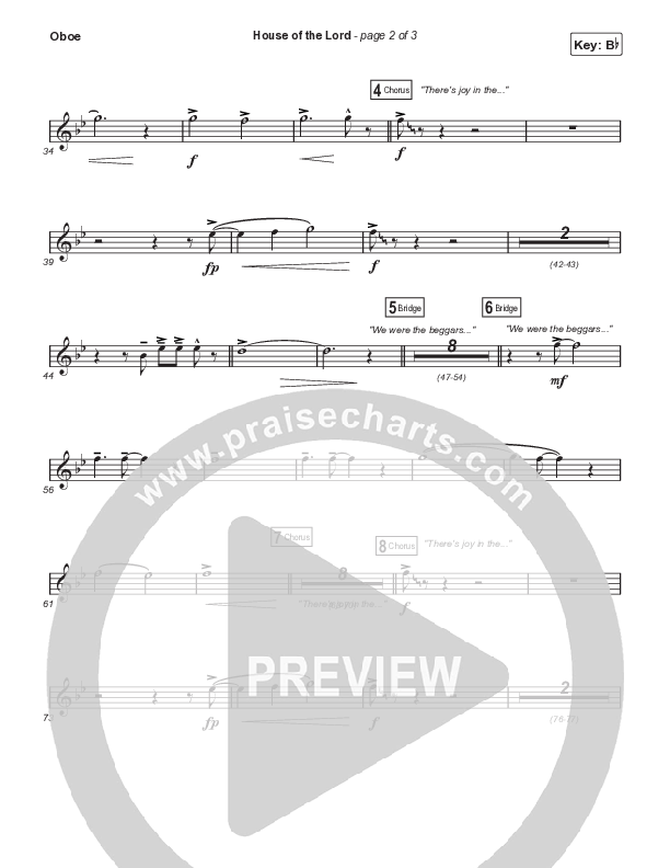 House Of The Lord (Choral Anthem SATB) Oboe (Signature Sessions / Arr. Mason Brown)