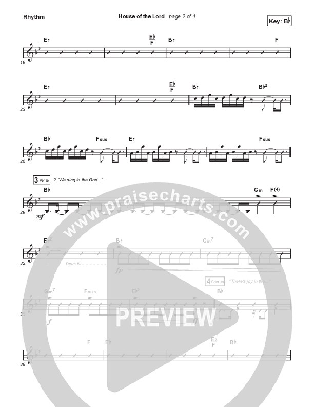 House Of The Lord (Choral Anthem SATB) Rhythm Chart (Signature Sessions / Arr. Mason Brown)