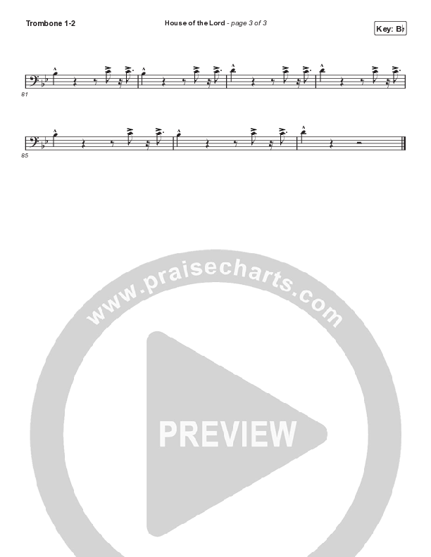 House Of The Lord (Choral Anthem SATB) Trombone 1/2 (Signature Sessions / Arr. Mason Brown)