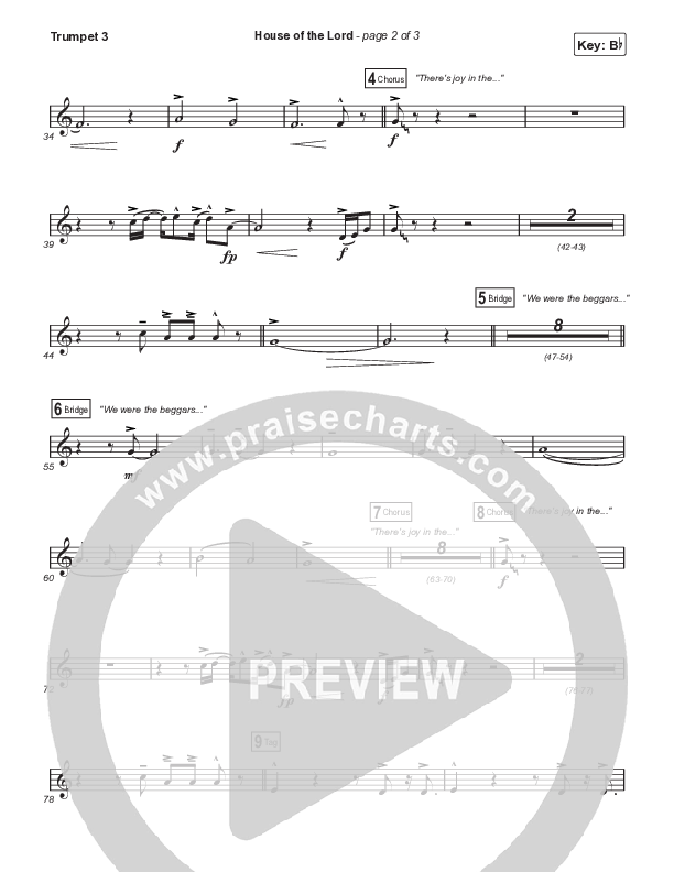 House Of The Lord (Choral Anthem SATB) Trumpet 3 (Signature Sessions / Arr. Mason Brown)