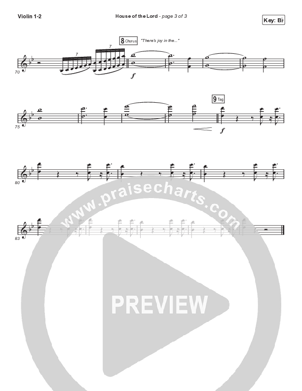 House Of The Lord (Choral Anthem SATB) Violin 1,2 (Signature Sessions / Arr. Mason Brown)