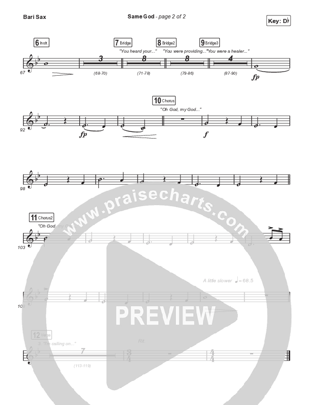 Same God (Choral Anthem SATB) Bari Sax (Signature Sessions / Arr. Mason Brown)