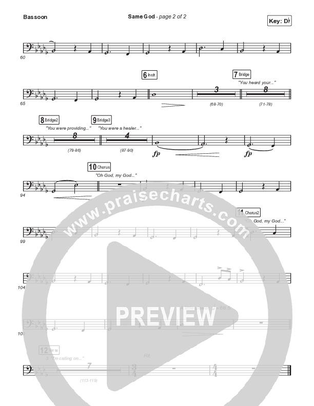 Same God (Choral Anthem SATB) Bassoon (Signature Sessions / Arr. Mason Brown)