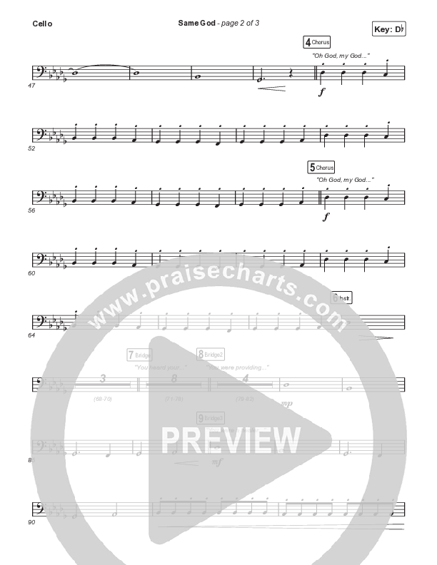 Same God (Choral Anthem SATB) Cello (Signature Sessions / Arr. Mason Brown)