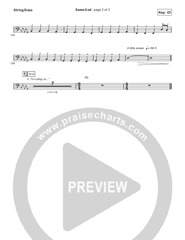 Same God (Choral Anthem SATB) String Bass (Signature Sessions / Arr. Mason Brown)