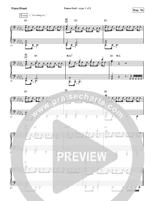 Same God (Choral Anthem SATB) Piano Sheet (Signature Sessions / Arr. Mason Brown)