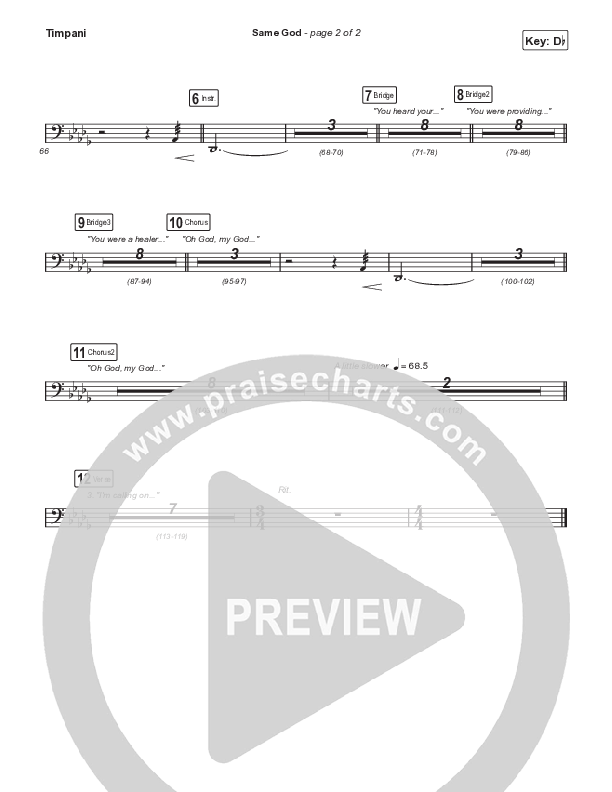 Same God (Choral Anthem SATB) Timpani (Signature Sessions / Arr. Mason Brown)