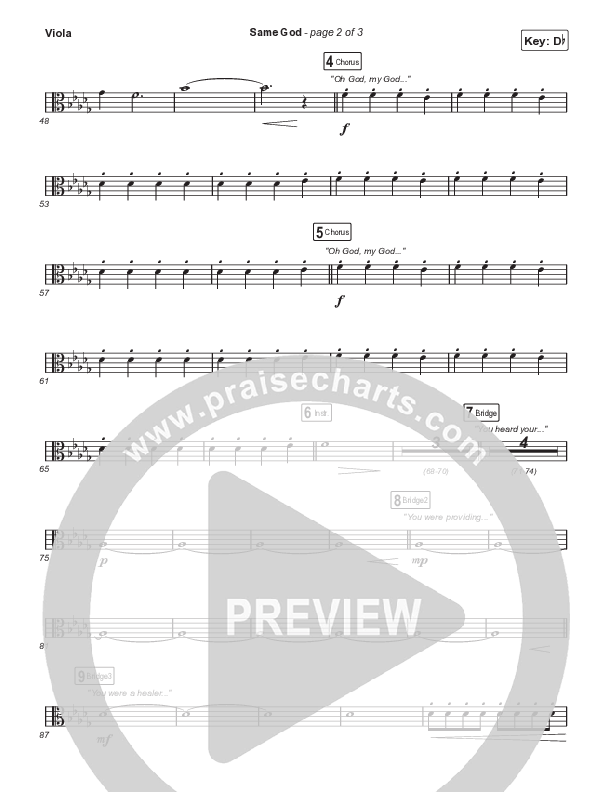 Same God (Choral Anthem SATB) Viola (Signature Sessions / Arr. Mason Brown)
