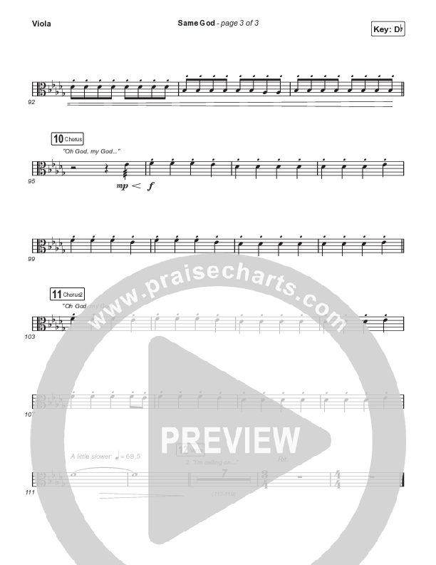 Same God (Choral Anthem SATB) Viola (Signature Sessions / Arr. Mason Brown)