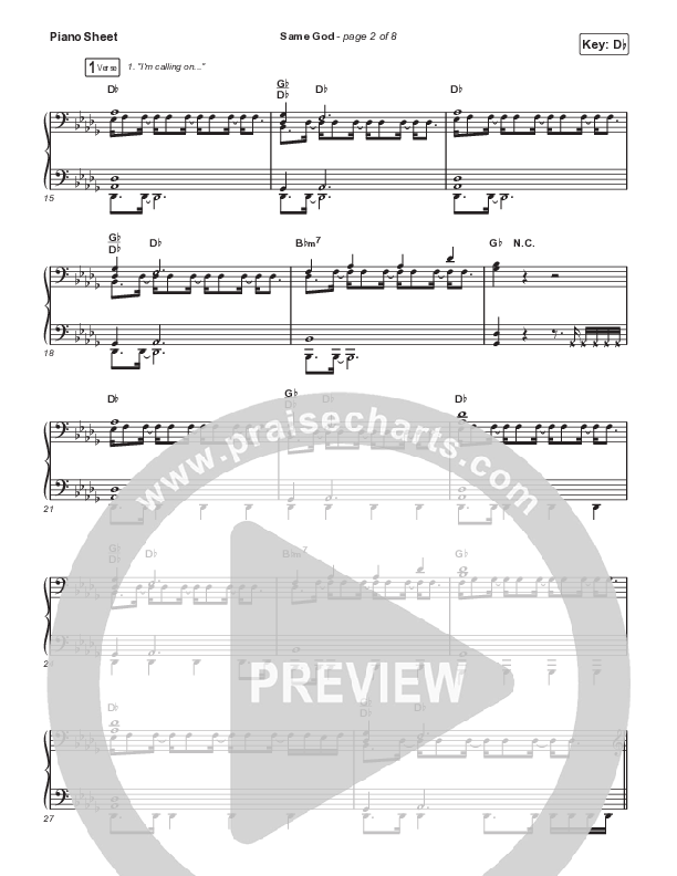 Same God (Choral Anthem SATB) Piano Sheet (Signature Sessions / Arr. Mason Brown)