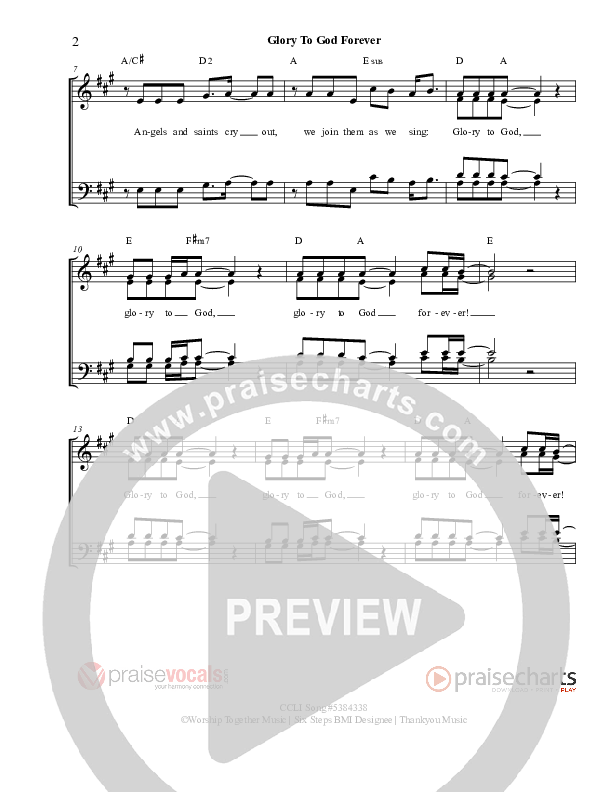 Glory To God Forever Lead Sheet (PraiseVocals)