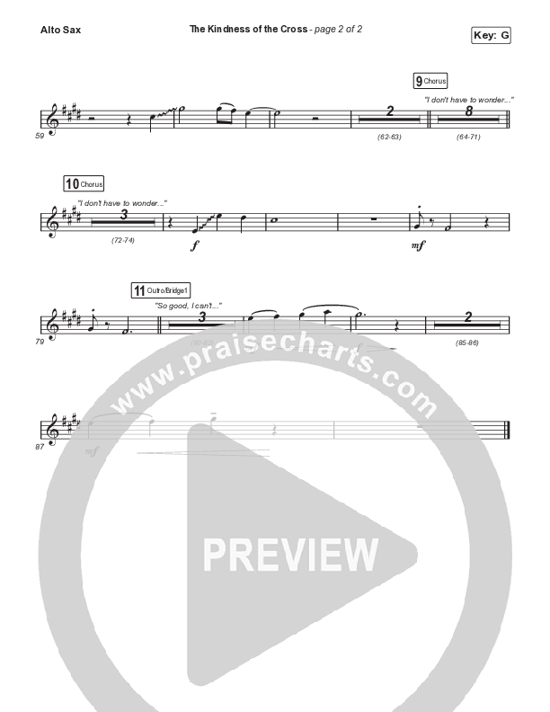 The Kindness Of The Cross Alto Sax (Travis Cottrell)