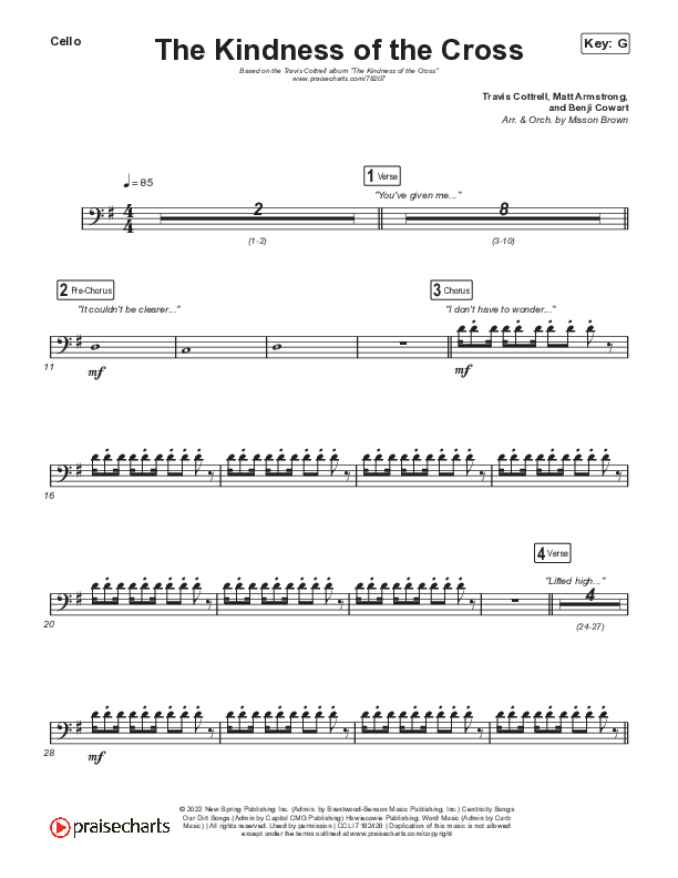 The Kindness Of The Cross Cello (Travis Cottrell)