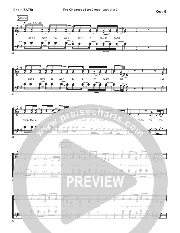 The Kindness Of The Cross Vocal Sheet (SATB) (Travis Cottrell)