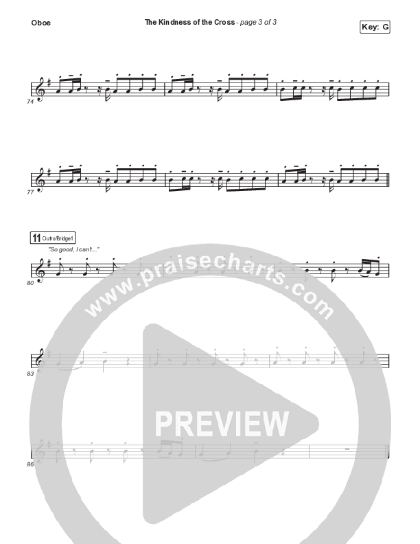 The Kindness Of The Cross Oboe (Travis Cottrell)