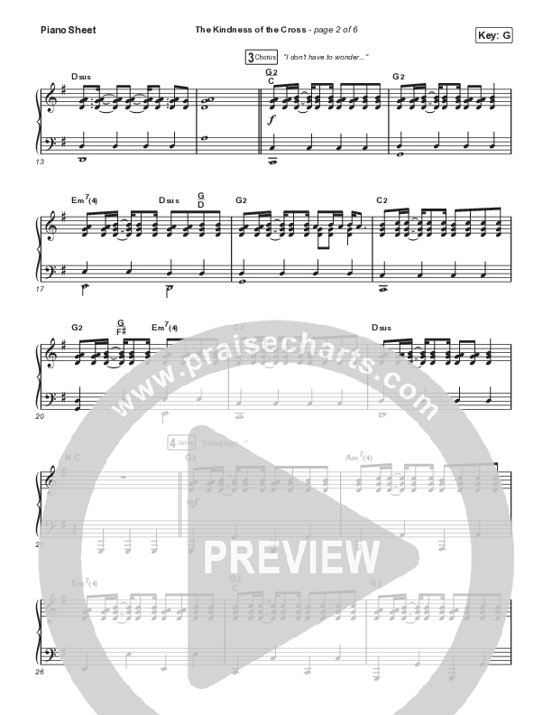 The Kindness Of The Cross Piano Sheet (Travis Cottrell)