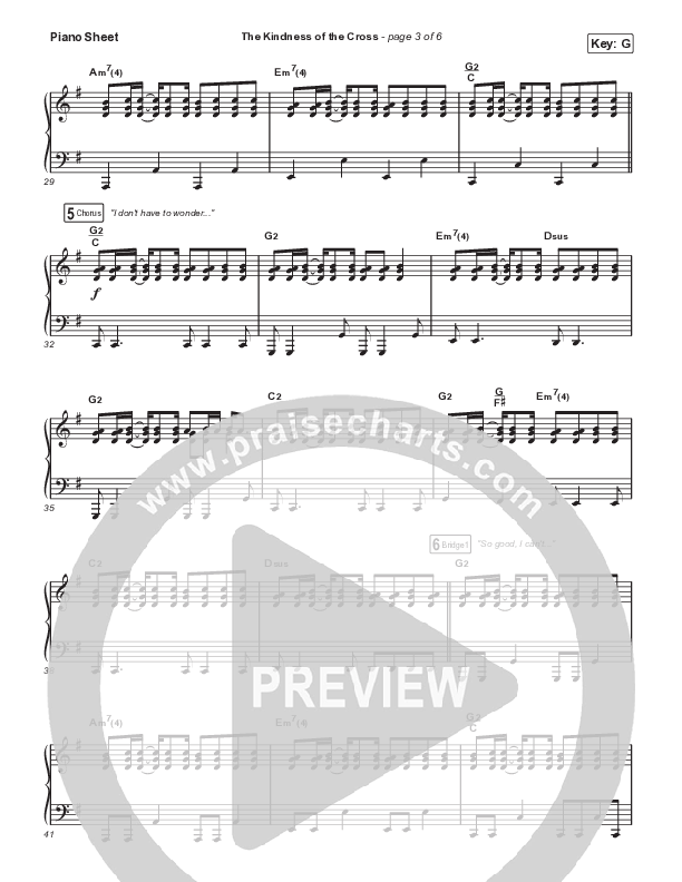 The Kindness Of The Cross Piano Sheet (Travis Cottrell)