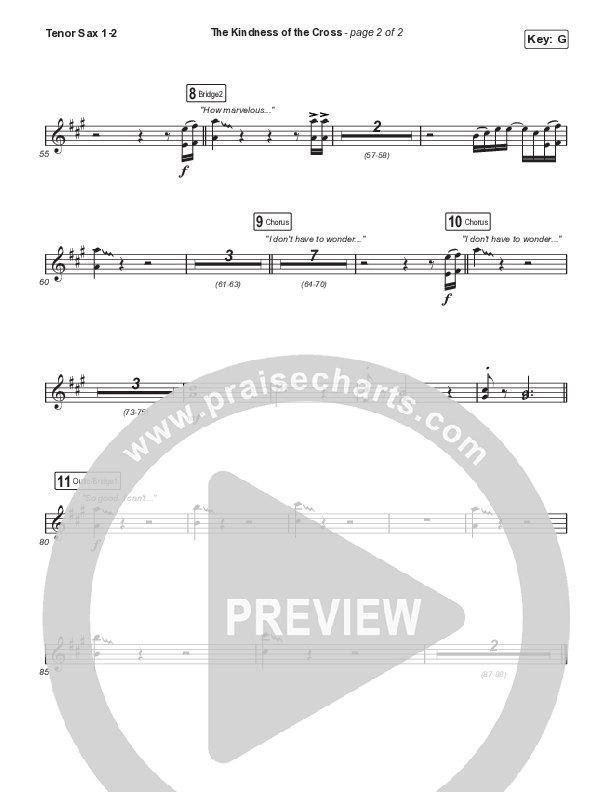 The Kindness Of The Cross Tenor Sax 1/2 (Travis Cottrell)