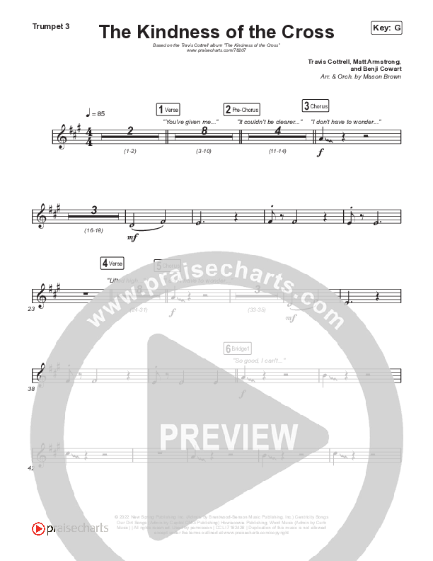 The Kindness Of The Cross Trumpet 3 (Travis Cottrell)
