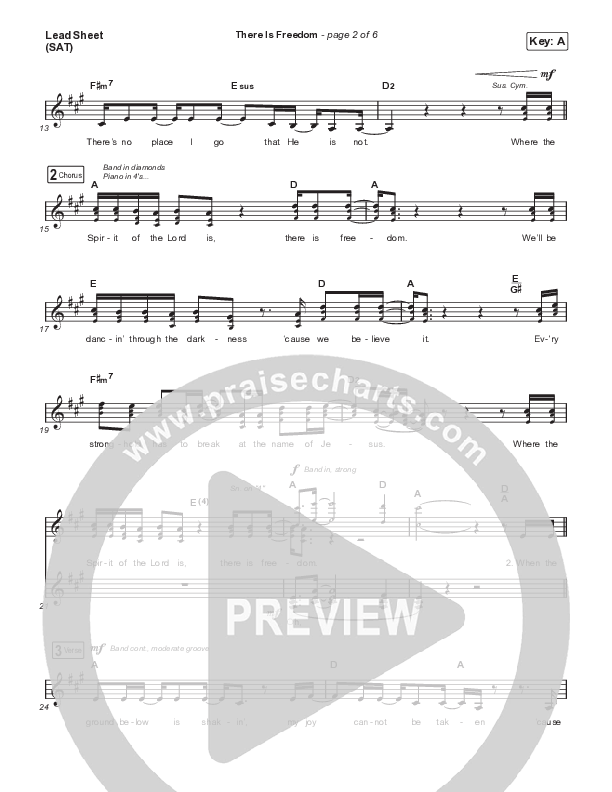 There Is Freedom Lead Sheet (SAT) (Josh Baldwin)