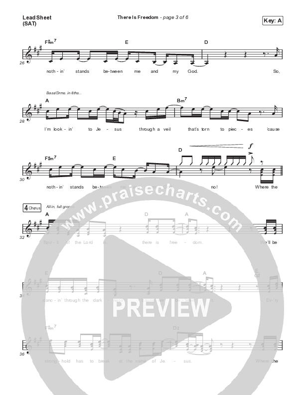 There Is Freedom Lead Sheet (SAT) (Josh Baldwin)
