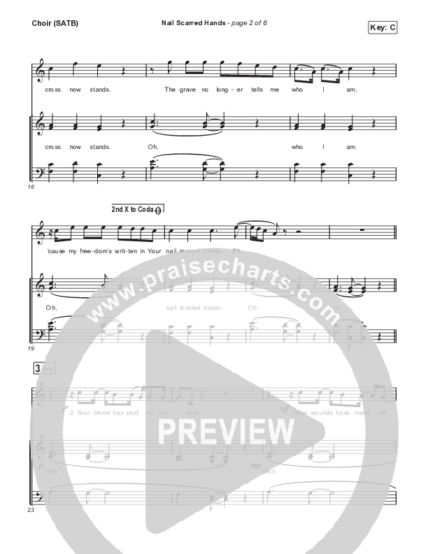 Nail Scarred Hands Choir Sheet (SATB) (Dante Bowe)