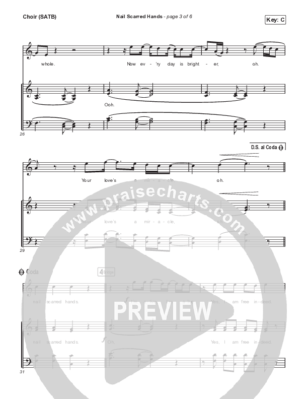 Nail Scarred Hands Choir Sheet (SATB) (Dante Bowe)