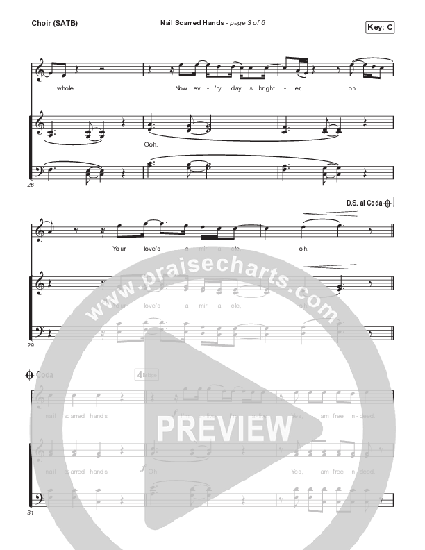 Nail Scarred Hands Choir Sheet (SATB) (Dante Bowe)