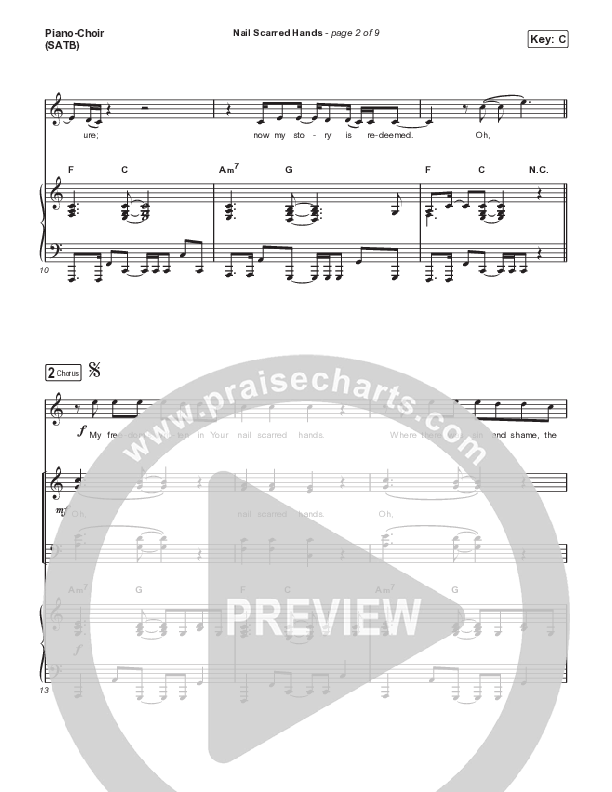 Nail Scarred Hands Piano/Vocal (SATB) (Dante Bowe)